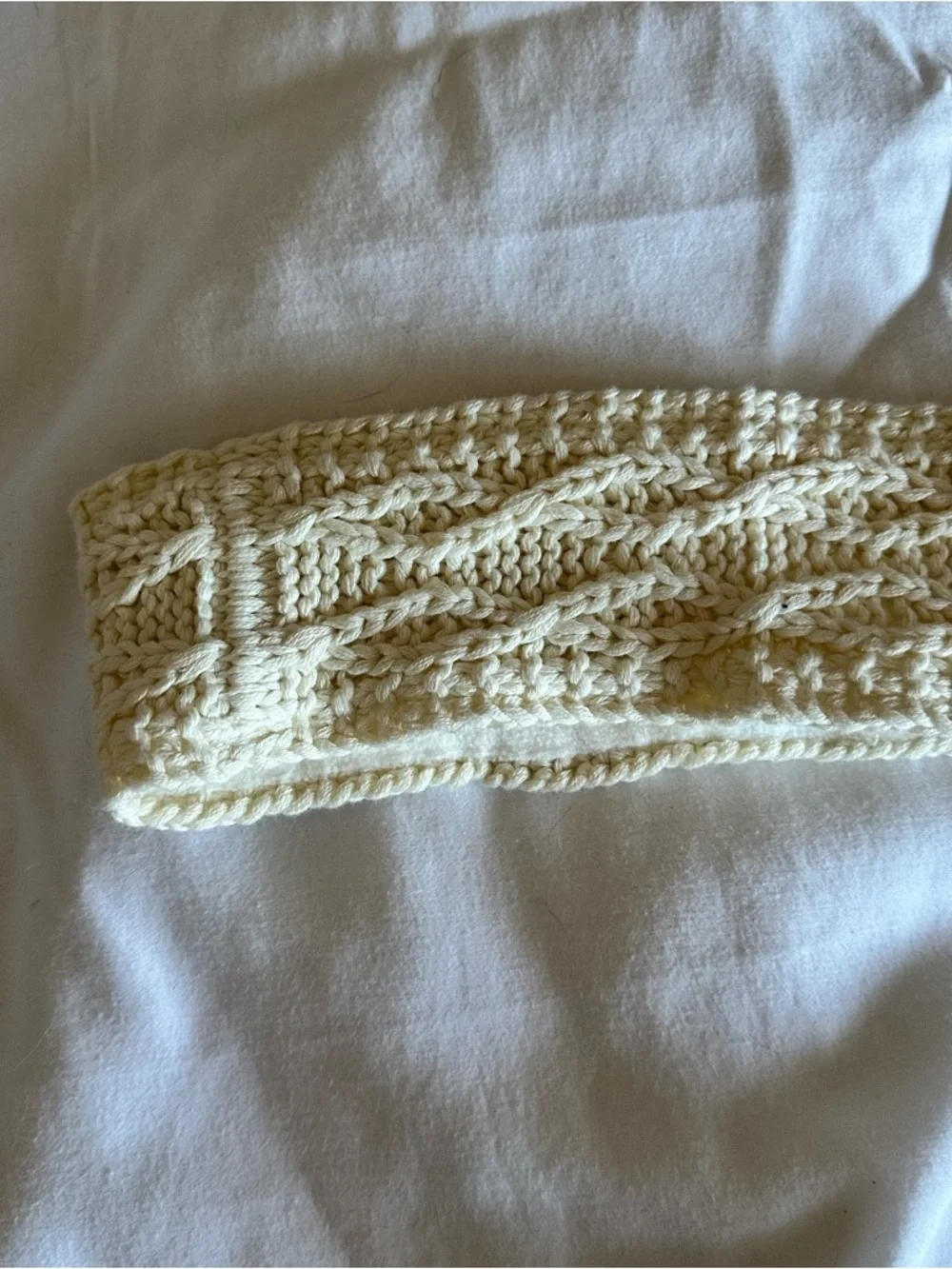 Cream Knit Ear Warmer Headband